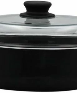 Riess Emaille Riess Omas Schmorpfanne Aus Schwarzemaille Mit Deckel 28 Cm