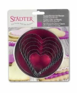Städter Ausstechform Herzen 5–10,5 Cm Glatt / Gewellt Set, 6-teilig -STÄDTER Shop 201 008182 V01