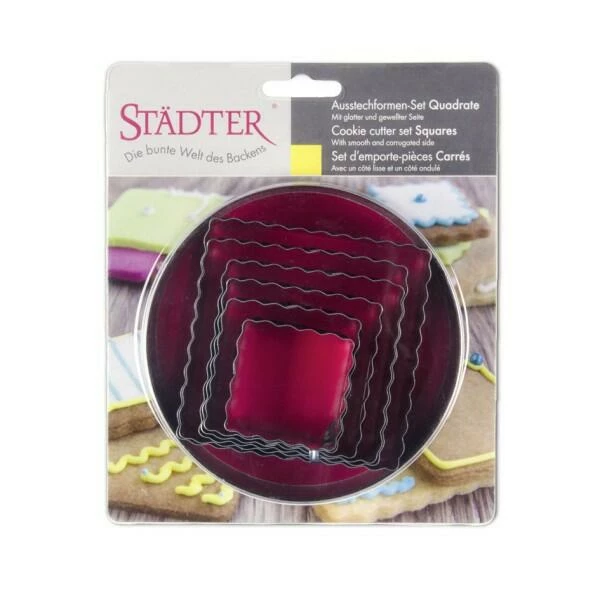 Städter Ausstechform Quadrate 4,5–8,5 Cm Glatt / Gewellt Set, 6-teilig 4 Städter Ausstechform Quadrate 4,5–8,5 Cm Glatt / Gewellt Set, 6-teilig – Bild 2
