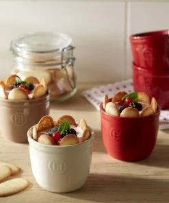 Emile Henry Töpfchen Nr. 8 In Fusain, 2er Set -STÄDTER Shop EH 1008 Amb Ramekin Fruits H 5