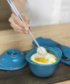 Emile Henry Mini-Auflaufform "Egg Nest" In Calanque -STÄDTER Shop EH 8409 Life Oeuf EggNest EggCocotte EatingThai V