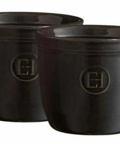 Emile Henry Töpfchen Nr. 8 In Fusain, 2er Set