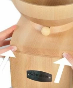 Schnitzer Kombimühle Vario Mit Holztrichter -STÄDTER Shop Trichterplatte aufschieben Haende 1